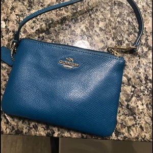 Teal coach wristlet